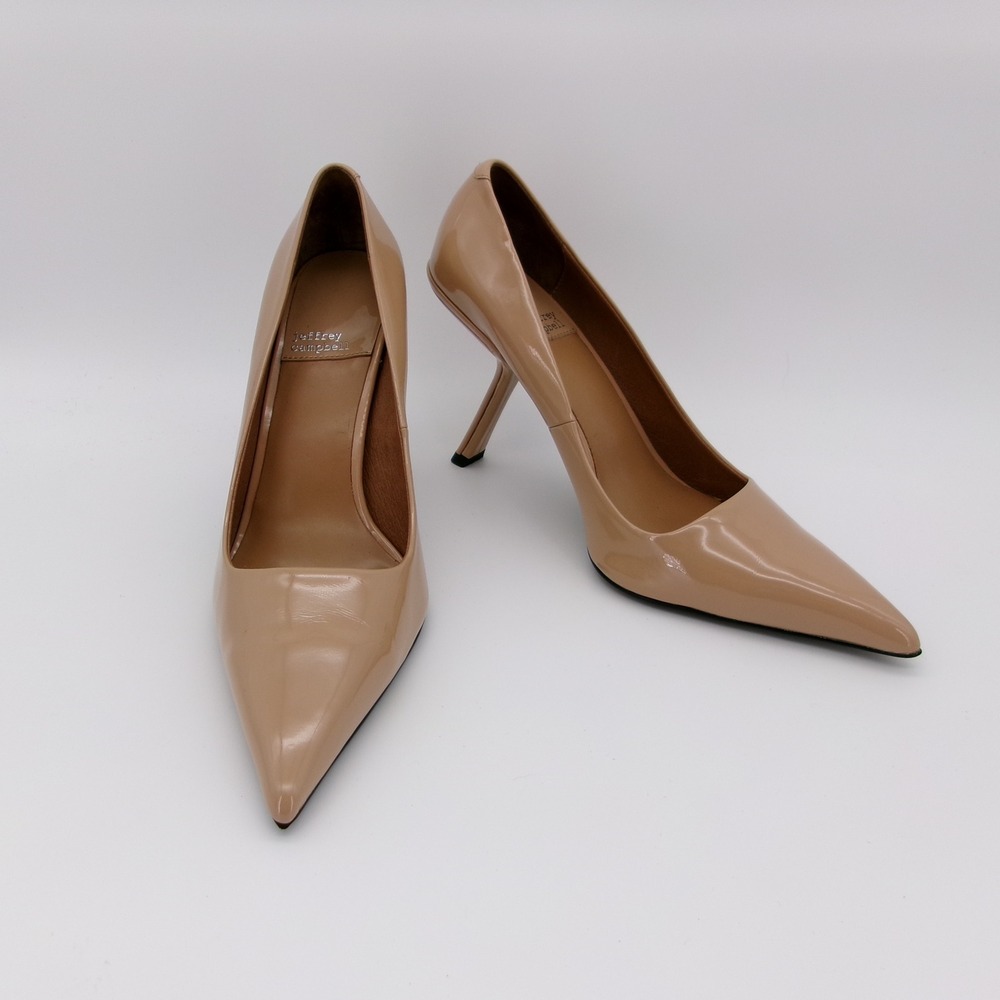 Jeffrey Campbell Tan Patent Leather Pointed Toe Stiletto Pumps Size 9